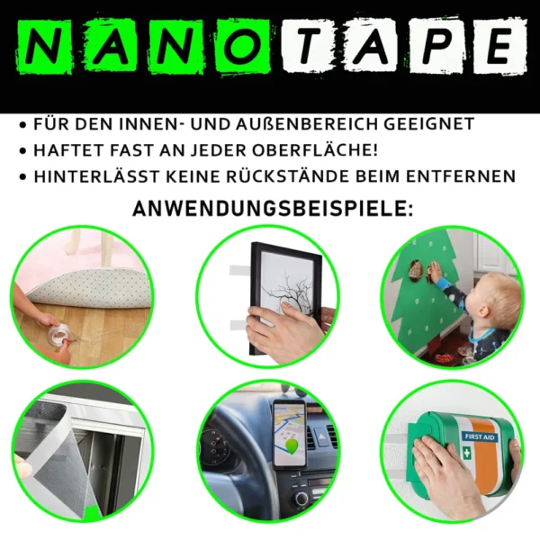 Doppelseitiges Nano Klebeband 10m 3