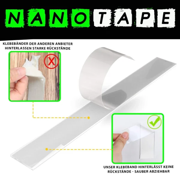 Doppelseitiges Nano Klebeband 10m 4